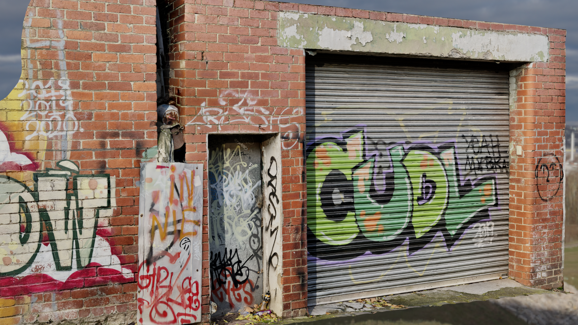 Industrial Roller Door with Grafitti preview image 1